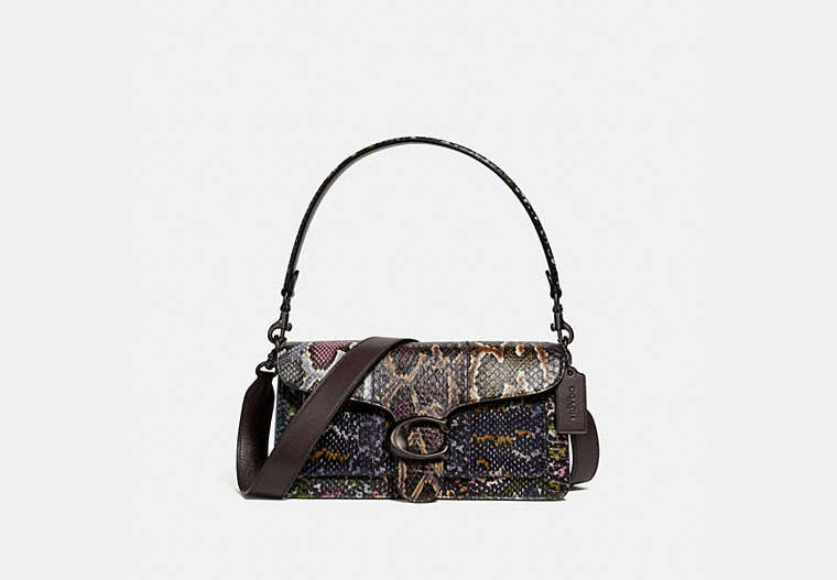 COACH®,TABBY SHOULDER BAG 26 IN SNAKESKIN,Leather,Medium,Multicolor/Pewter,Front View