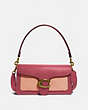 COACH®,TABBY SHOULDER BAG 26 IN COLORBLOCK,Leather,Medium,Brass/Rouge Multi,Front View
