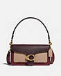 COACH®,TABBY SHOULDER BAG 26 IN COLORBLOCK,Leather,Medium,Brass/Wine Multi,Front View