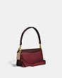 COACH®,TABBY SHOULDER BAG 26 IN COLORBLOCK,Leather,Medium,Brass/Wine Multi,Angle View