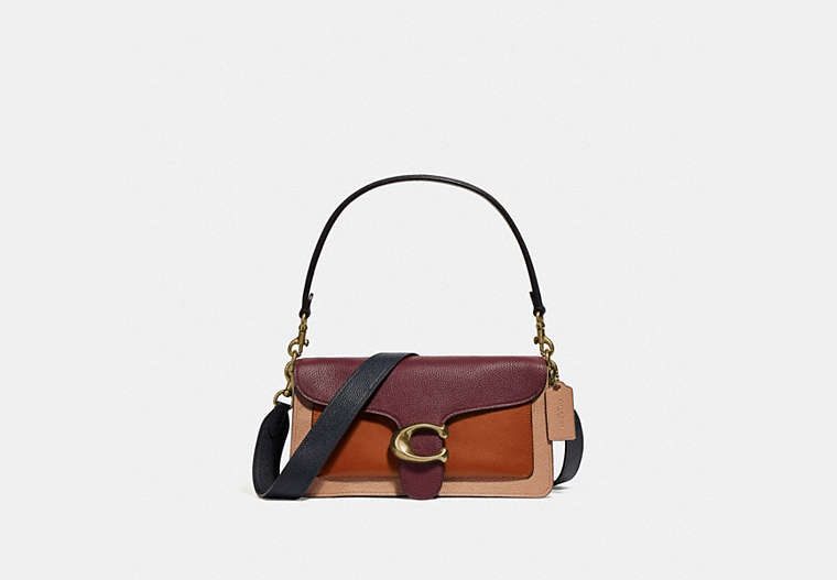COACH®,TABBY SHOULDER BAG 26 IN COLORBLOCK,Leather,Medium,Brass/Vintage Mauve Multi,Front View