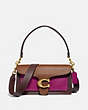 COACH®,TABBY SHOULDER BAG 26 IN COLORBLOCK,Leather,Medium,Brass/Hibiscus Multi,Front View
