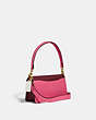 COACH®,TABBY SHOULDER BAG 26 IN COLORBLOCK,Leather,Medium,Brass/Confetti Multi,Angle View
