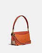 COACH®,TABBY SHOULDER BAG 26 IN COLORBLOCK,Leather,Medium,Brass/Rust Multi,Angle View