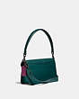 COACH®,TABBY SHOULDER BAG 26 IN COLORBLOCK,Leather,Medium,Pewter/Forest Multi,Angle View