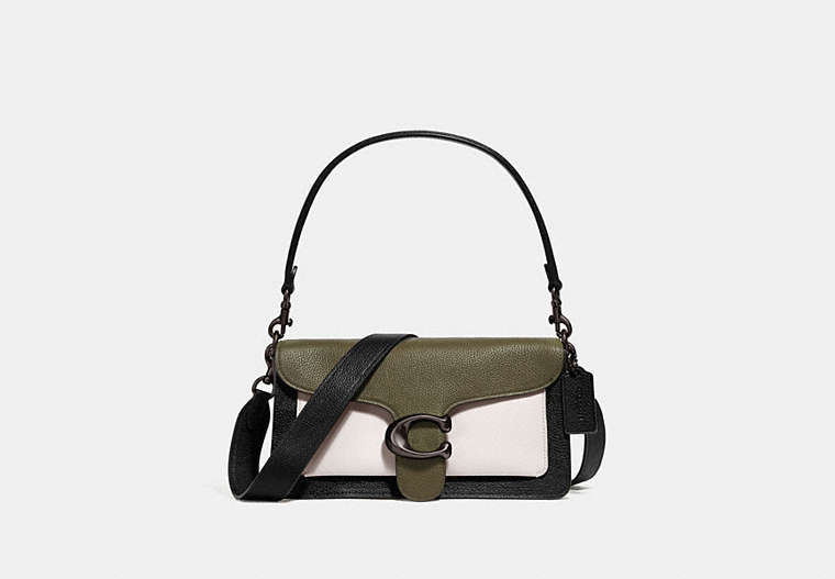 COACH®,TABBY SHOULDER BAG 26 IN COLORBLOCK,Leather,Medium,Pewter/Kelp Multi,Front View