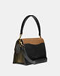COACH®,TABBY SHOULDER BAG IN COLORBLOCK,Leather,Medium,Brass/Straw Multi,Angle View