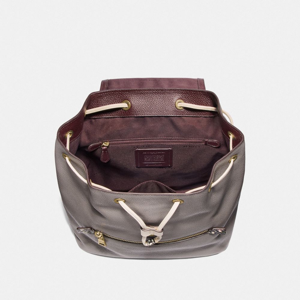Evie Backpack In Colorblock With Snakeskin Detail