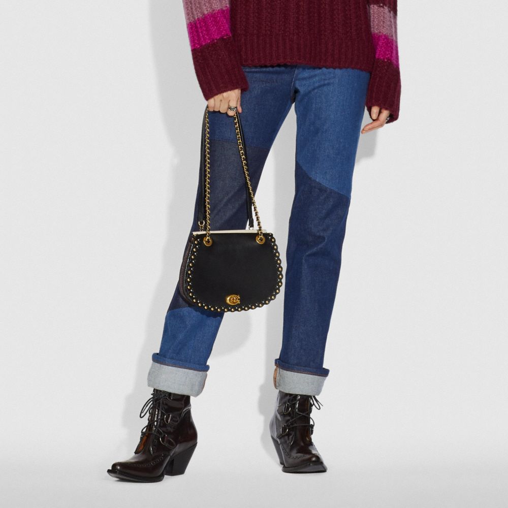 Parker Saddle Bag With Scallop Rivets
