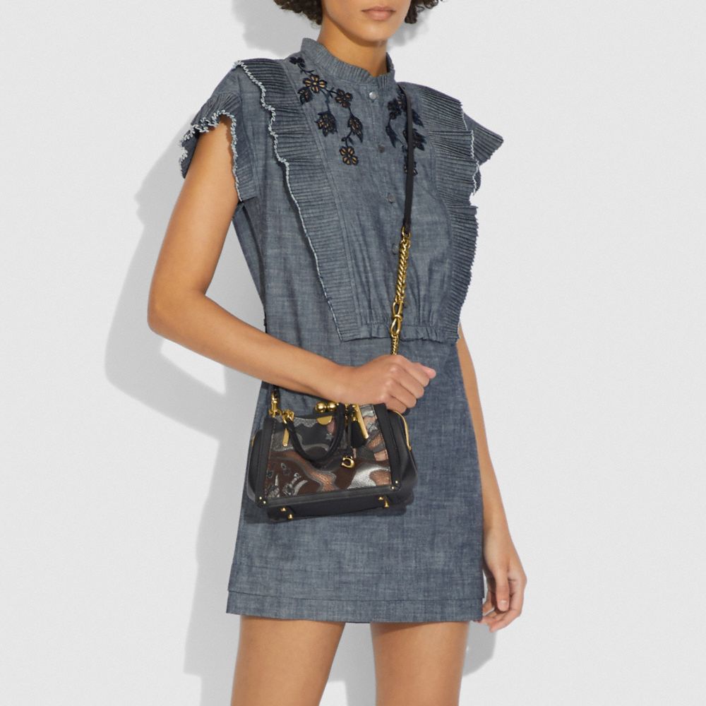 COACH®,Kisslock Dreamer 21 In Signature Canvas With Starscape Patchwork And Snakeskin Detail,,Detail View