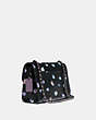 COACH®,PARKER 18 WITH VINTAGE ROSEBUD PRINT,Leather,Small,Pewter/Black Multi,Angle View