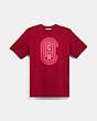 COACH®,COACH GRAPHIC T-SHIRT,cotton,Red.,Front View