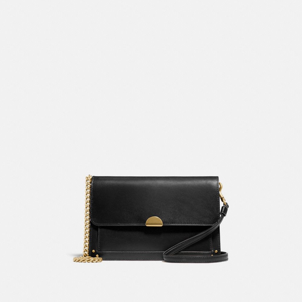 COACH®,DREAMER CONVERTIBLE CROSSBODY,Leather,Mini,Brass/Black,Front View