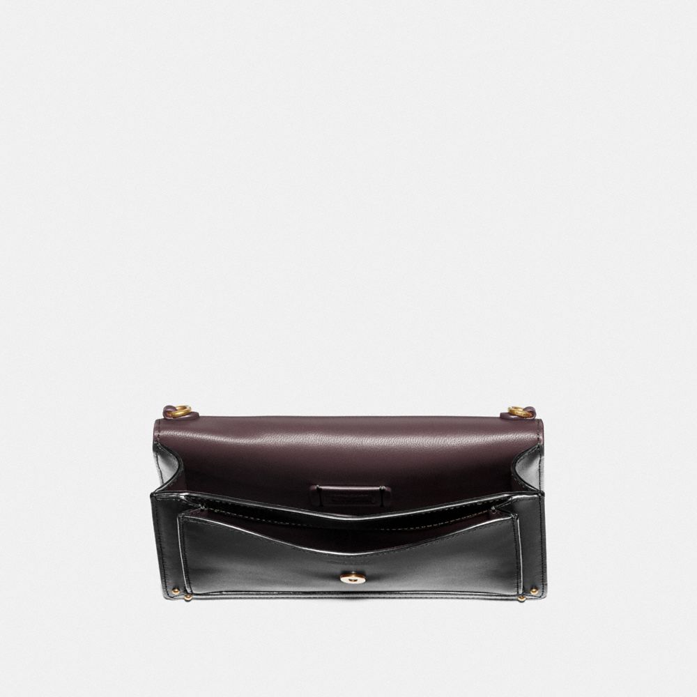 COACH®,SAC À BANDOULIÈRE CONVERTIBLE DREAMER,Cuir,Laiton/Noir,Inside View,Top View