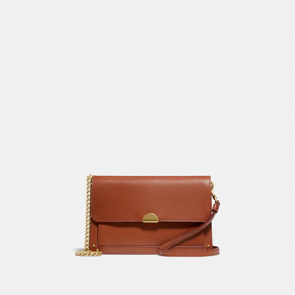 COACH®,DREAMER CONVERTIBLE CROSSBODY,Leather,Mini,Brass/1941 Saddle,Front View