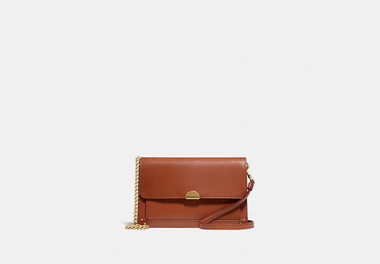 COACH®,DREAMER CONVERTIBLE CROSSBODY,Leather,Mini,Brass/1941 Saddle,Front View