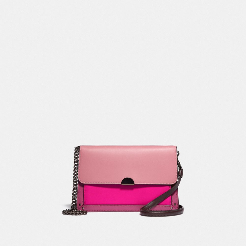 COACH®,DREAMER CONVERTIBLE CROSSBODY IN COLORBLOCK,Leather,Mini,True Pink Multi/Pewter,Front View image number 0