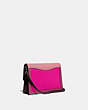 COACH®,DREAMER CONVERTIBLE CROSSBODY IN COLORBLOCK,Leather,Mini,True Pink Multi/Pewter,Angle View