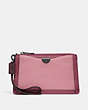 COACH®,DREAMER WRISTLET IN COLORBLOCK,Leather,True Pink Multi/Pewter,Front View