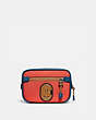 COACH®,ACADEMY L-PACK IN COLORBLOCK WITH COACH PATCH,Leather,Mini,Black Copper/Oxblood,Front View