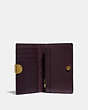 COACH®,DREAMER CARD CASE,Leather,Brass/Oxblood,Inside View,Top View
