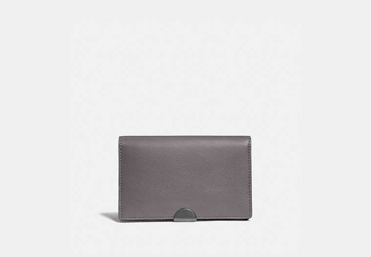 COACH®,DREAMER CARD CASE,Leather,Pewter/Heather Grey,Front View