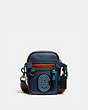 COACH®,DYLAN 10 IN COLORBLOCK WITH COACH PATCH,Leather,Mini,Black Copper/True Blue Multi,Front View