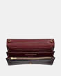 COACH®,CALLIE FOLDOVER CHAIN CLUTCH WITH PATCHWORK STRIPES,Leather,Mini,Brass/Oxblood Multi,Inside View,Top View