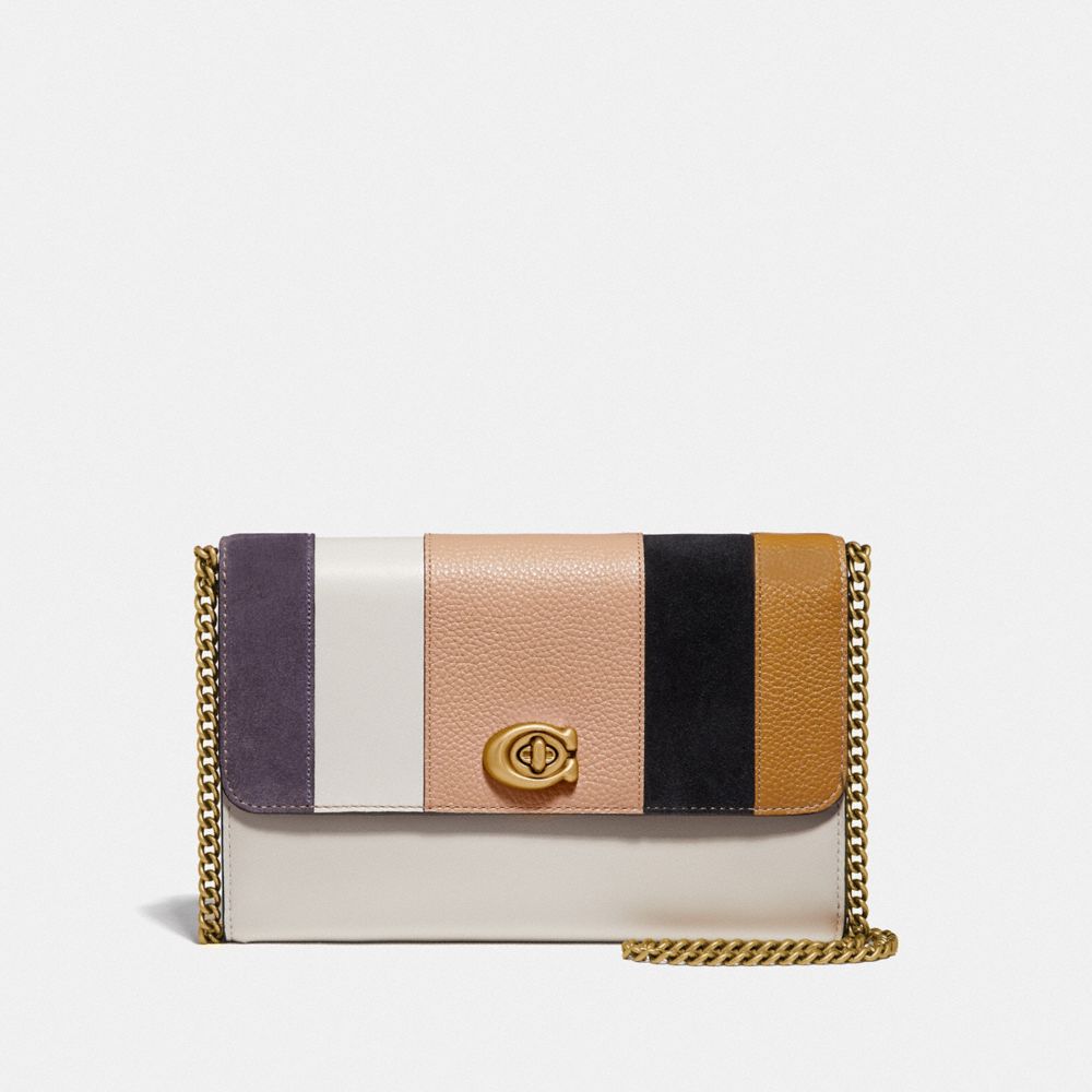 Marlow Turnlock Chain Crossbody With Patchwork Stripes