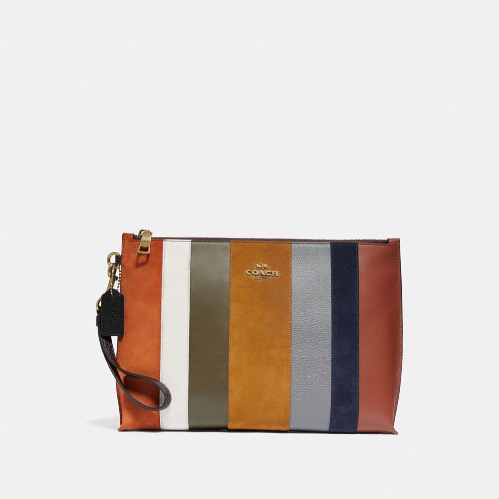 COACH Large Charlie Pouch With Patchwork Stripes