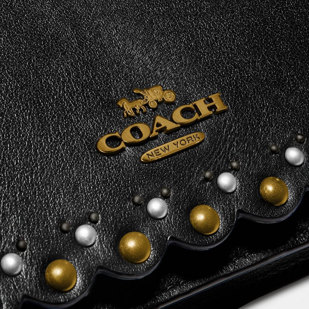 Coach foldover crossbody discount clutch with rivets