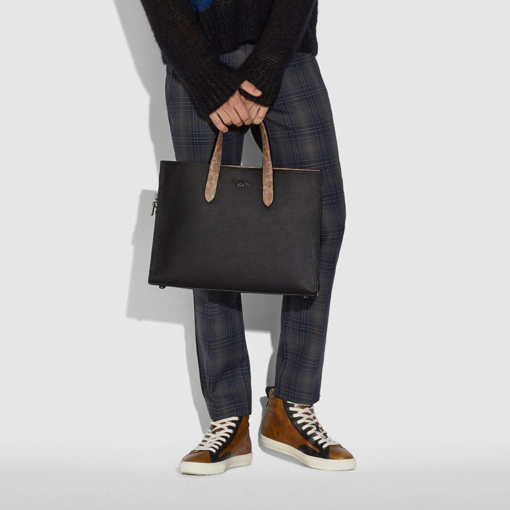 COACH®,Charlie Brief With Signature Canvas Blocking,,Detail View
