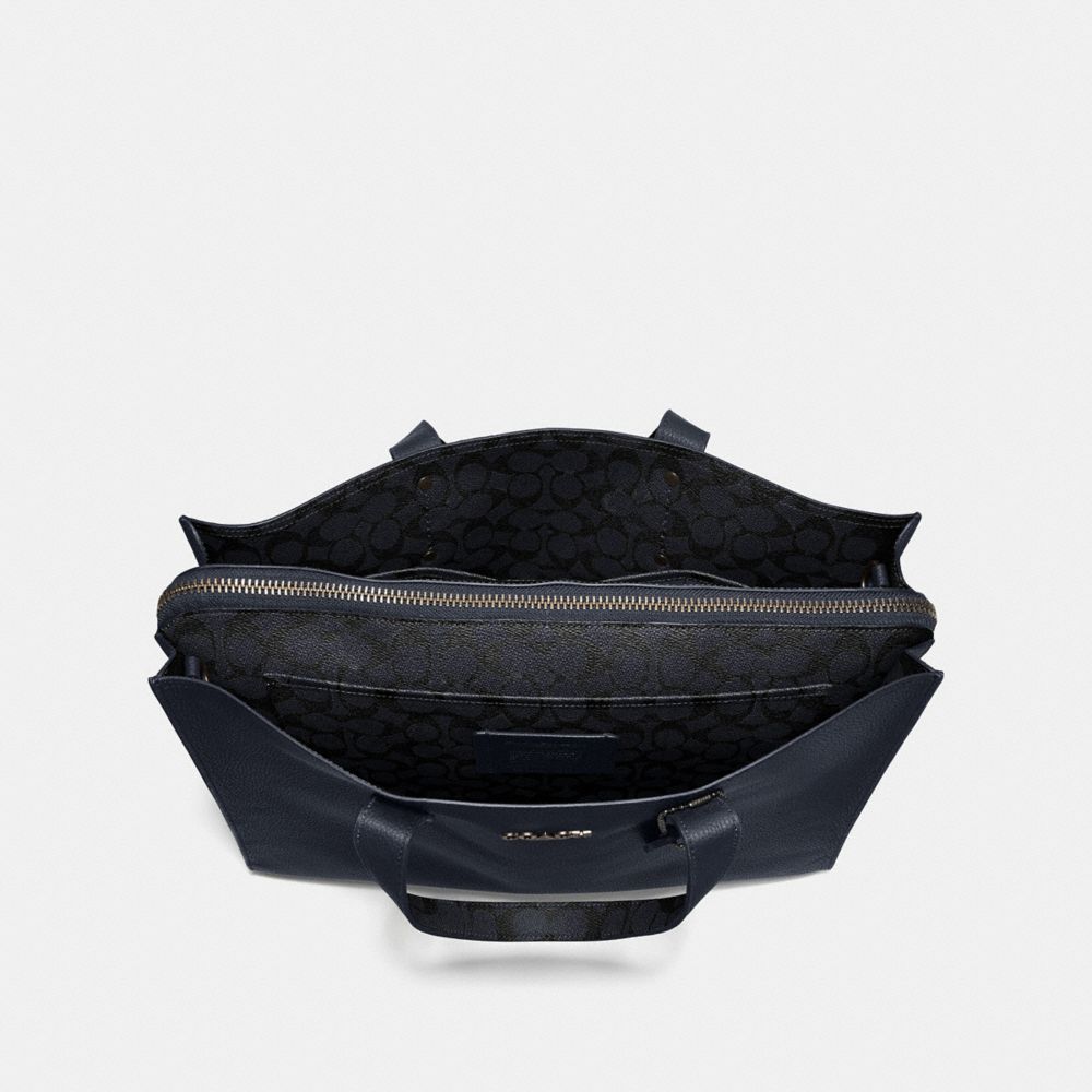 COACH®,CULOTTE CHARLIE AVEC BLOCAGE EN TOILE SIGNATURE,Cuir,Cuivre Noir/Bleu Nuit/Charbon De Bois,Inside View,Top View