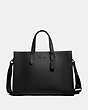 COACH®,CHARLIE BRIEF,Pebbled Leather,Large,Black Copper/Black,Front View