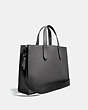 COACH®,CHARLIE BRIEF,Pebbled Leather,Large,Black Copper/Grey,Angle View