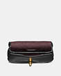 COACH®,SADDLE BELT BAG,Leather,Brass/Black,Inside View,Top View