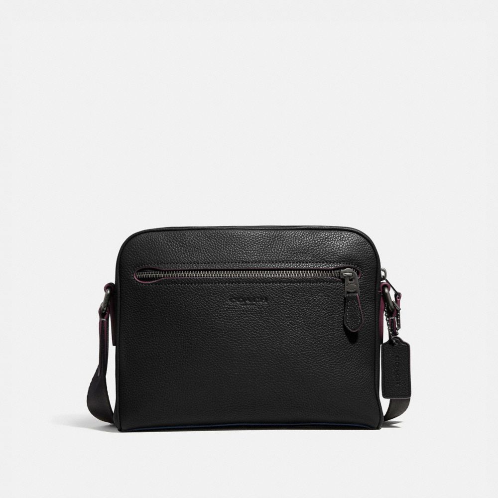 COACH®,METROPOLITAN SOFT CAMERA BAG,Leather,Small,Gunmetal/Black,Front View