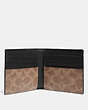Double Billfold Wallet With Signature Canvas Blocking And Coach Patch