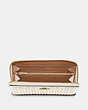 COACH®,ACCORDION ZIP WALLET WITH QUILTING AND RIVETS,Brass/Chalk,Inside View,Top View