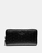 COACH®,ACCORDION ZIP WALLET WITH QUILTING AND RIVETS,Pewter/Black,Front View