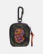 COACH®,HYBRID POUCH 8 WITH CAMO PRINT AND KAFFE FASSETT COACH PATCH,Leather,SURPLUS,Front View
