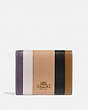 Small Snap Wallet With Patchwork Stripes