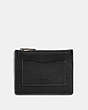 COACH®,LARGE CARD CASE,Coated Canvas,Black/Dark Honey,Front View