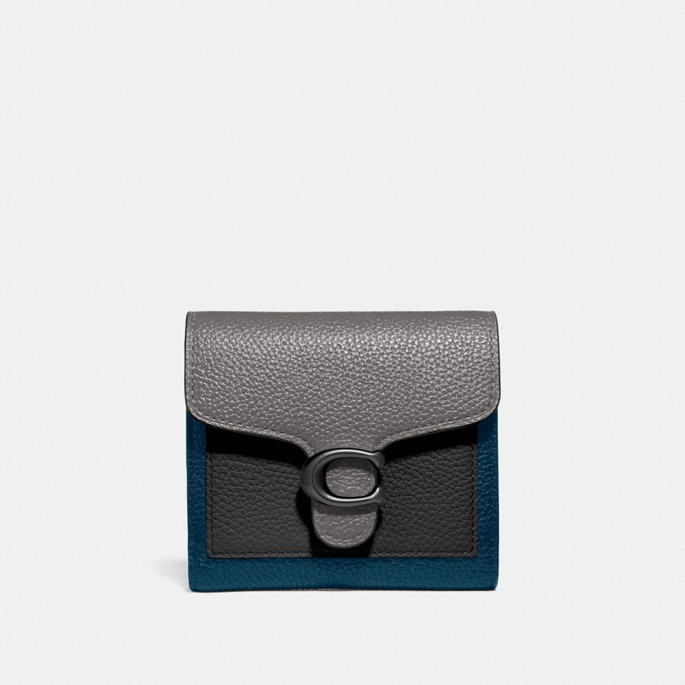 COACH®,TABBY SMALL WALLET IN COLORBLOCK,Leather,Pewter/Heather Grey Multi,Front View