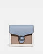 COACH®,TABBY SMALL WALLET IN COLORBLOCK,Leather,Pewter/Twilight Multi,Front View