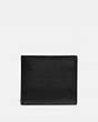 COACH®,DOUBLE BILLFOLD WALLET WITH SIGNATURE CANVAS BLOCKING,Leather,Black/Khaki,Front View