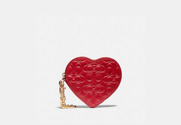 Heart Coin Case In Signature Leather
