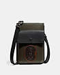 COACH®,HYBRID POUCH IN COLORBLOCK WITH COACH PATCH,Leather,Moss Multi,Front View
