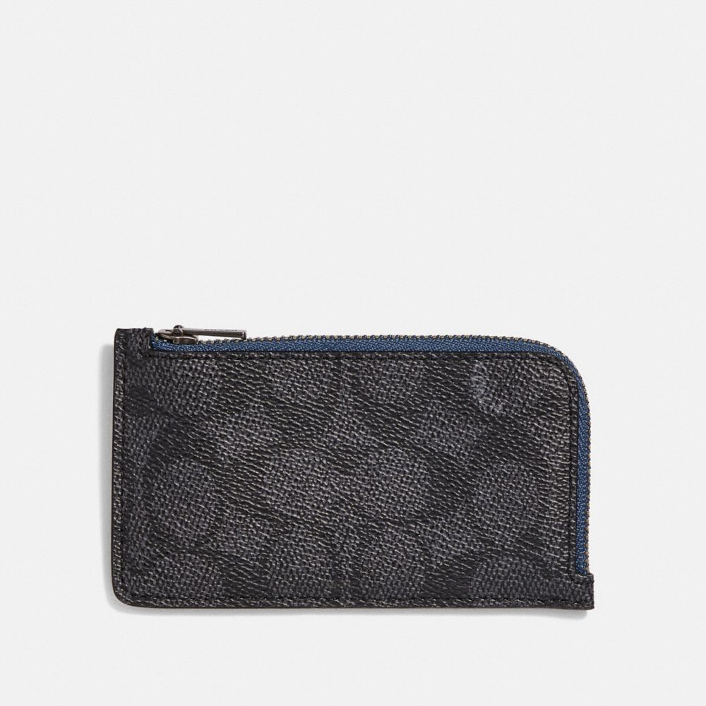 Coach zip card discount case in signature canvas