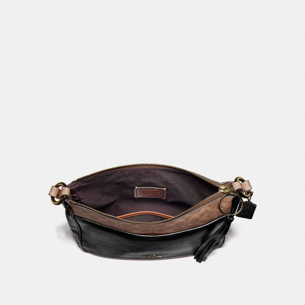 COACH®,Chaise Crossbody Bag With Signature Canvas Blocking,,Inside View,Top View